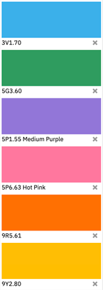 six samples under illuminant A