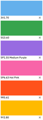 six samples under illuminant F11
